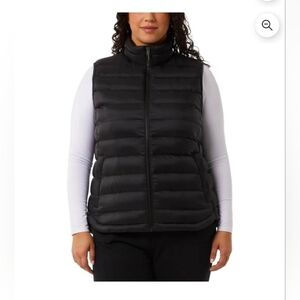 32 Degrees Women's' Vest Leightweight Zipper Hand Pocket Black